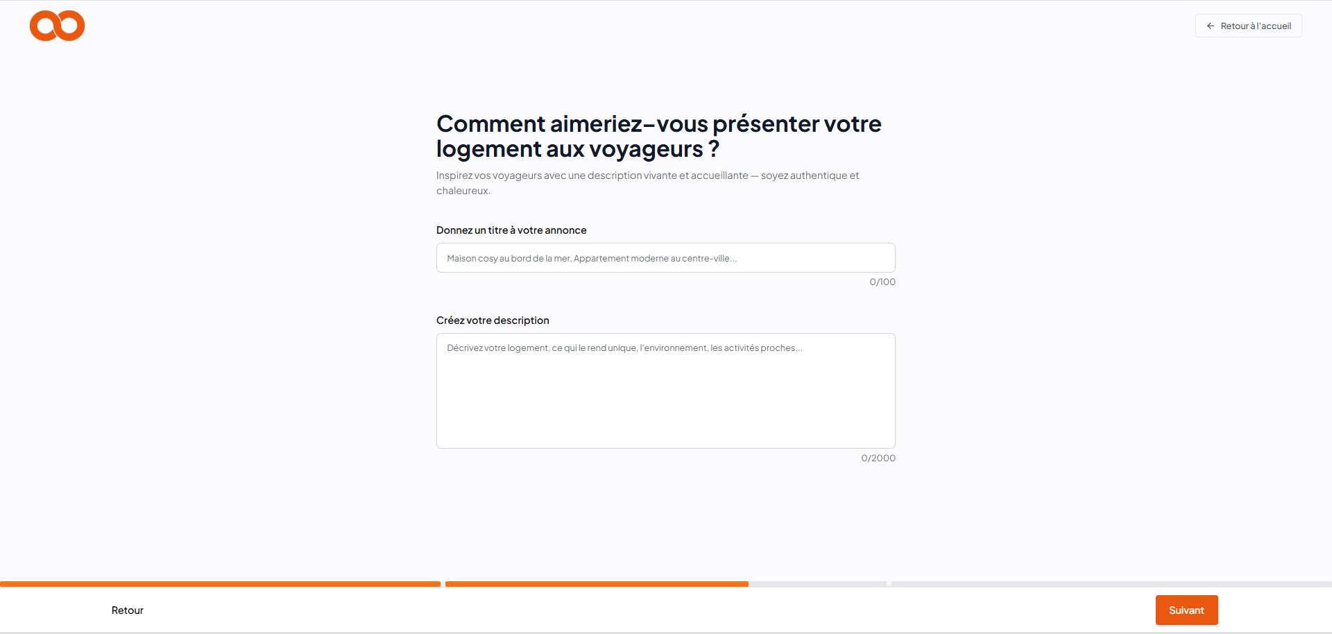 Capture d'écran étape 8 - Titre et description